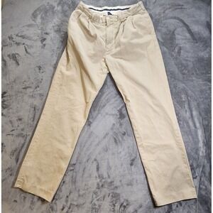 Polo Ralph Lauren Chinos Mens Beige 34x32 Relaxed Fit Pleated Preppy